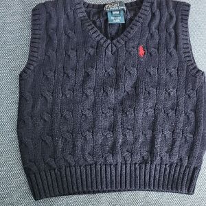 Polo by Ralph Lauren Kids Navy Cable Knit Sweater Vest Toddler 24 Months